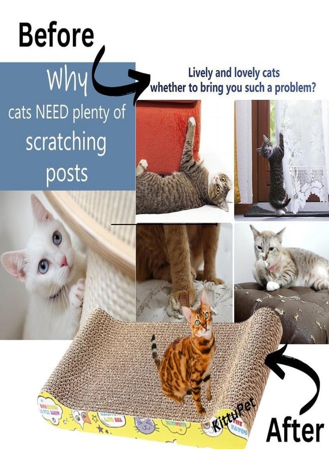 KittuPet وسادة خدش للقطط من كيتو بيت، مصنوعة من الكرتون المقوى، بتصميم تفاعلي وملمس خدش فاخر، متينة وقابلة للاستخدام على الوجهين. - Image 4